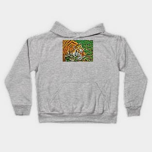 Tiger Bright - a prowling Amur tiger Kids Hoodie